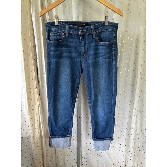 Joe's Jeans Maven Medium Wash Rolled Cuff Best Friend Crop Denim Jeans 30 - Picture 2 of 7